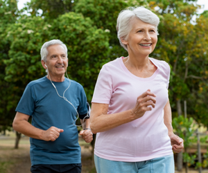 Two people running.